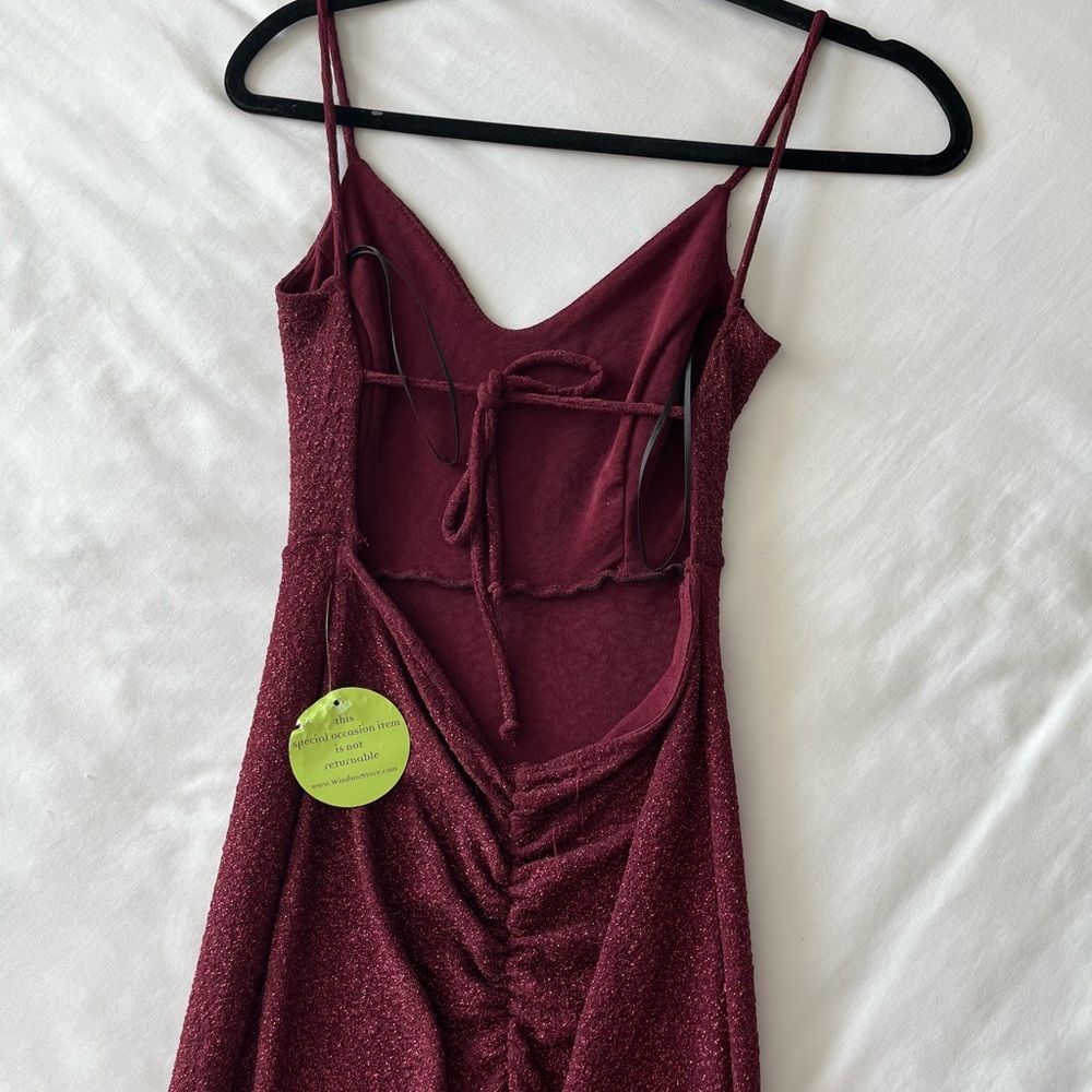 WINDSOR Burgundy Spaghetti Strap Dress